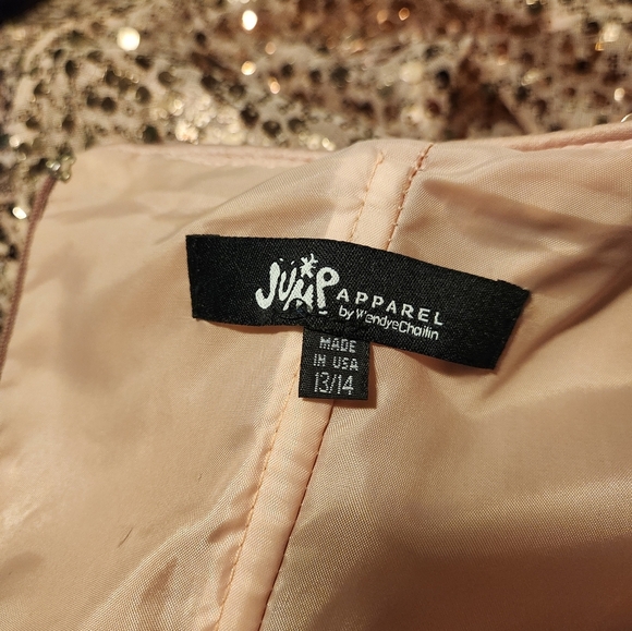 Jump Apparel Strapless Mauve And Rose Gold Sequin Gown - Picture 10 of 11